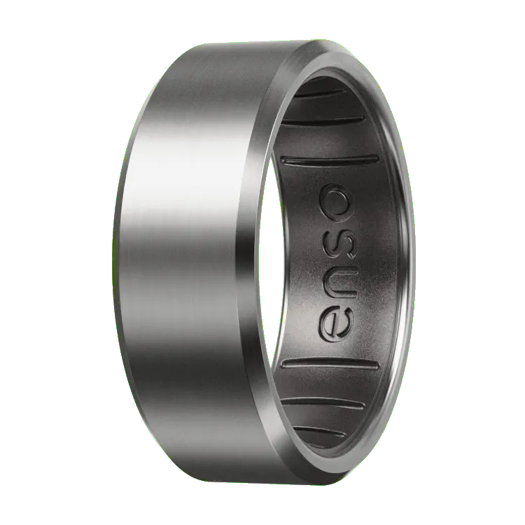 Bevel Metal Hybrid Ring - Titanium