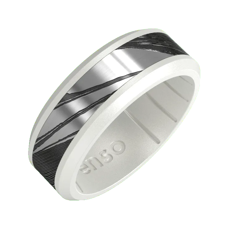 Axis Hybrid Ring - Pearl & Damascus