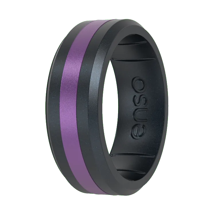 Axis Cancer Awareness Ring  - Black Pearl & Amethyst