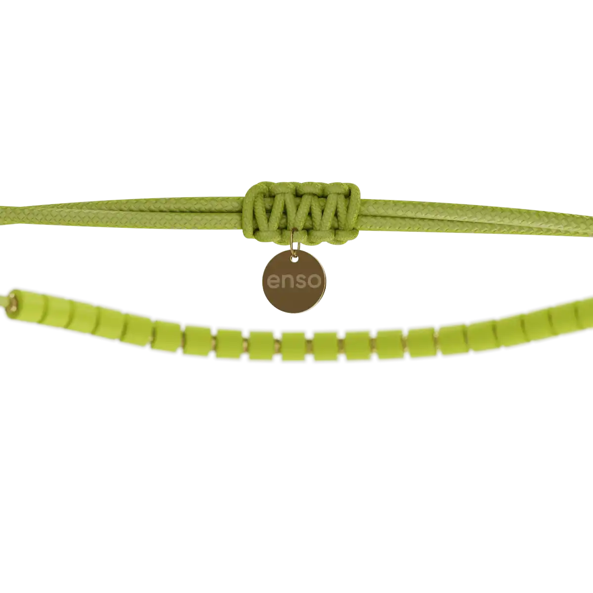 Heishi Cord Slider Necklace - Jade & Gold