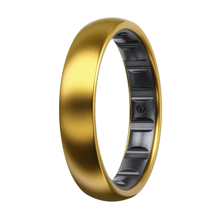 Thin Metal Hybrid Ring - 18K Gold Plated Titanium