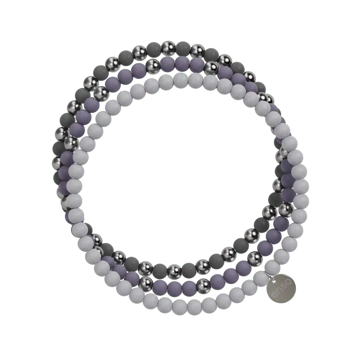 Beaded Stretch Bracelet Stack - Lavender