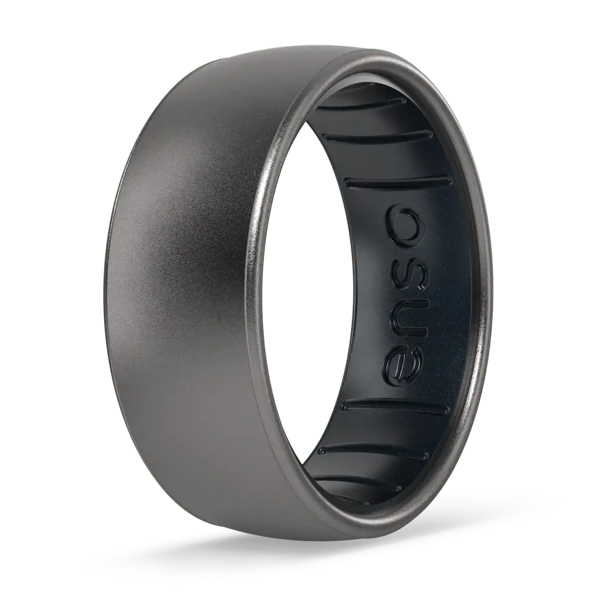 Metallic Dualtone Ring - Platinum & Black Pearl