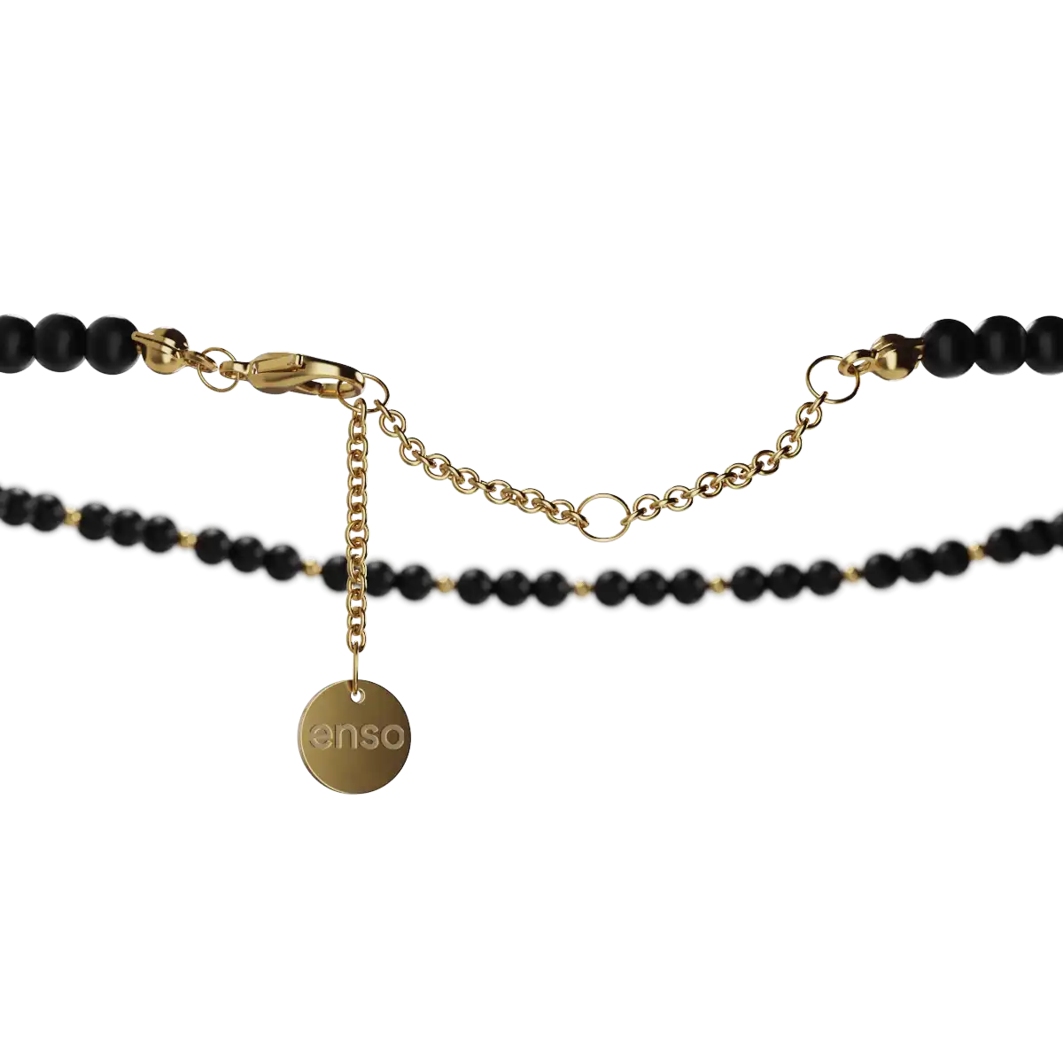 Beaded Necklace - Black & Gold