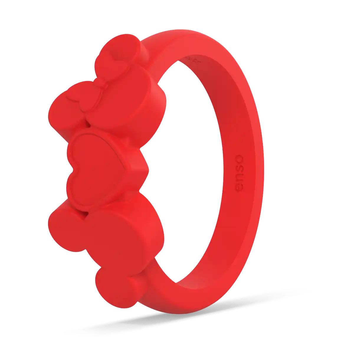Mickey Mouse & Minnie Mouse Love Heart Disney Ring - Bright Red