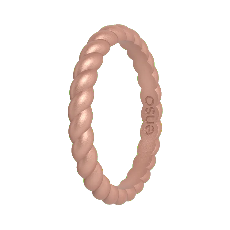 Braided Ring - Metallic Rose Gold