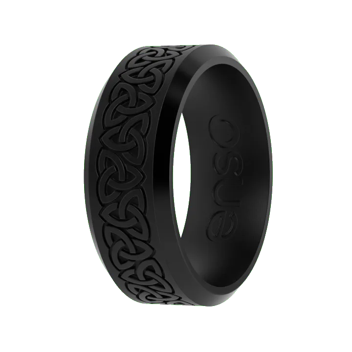Trinity Bevel Ring - Obsidian