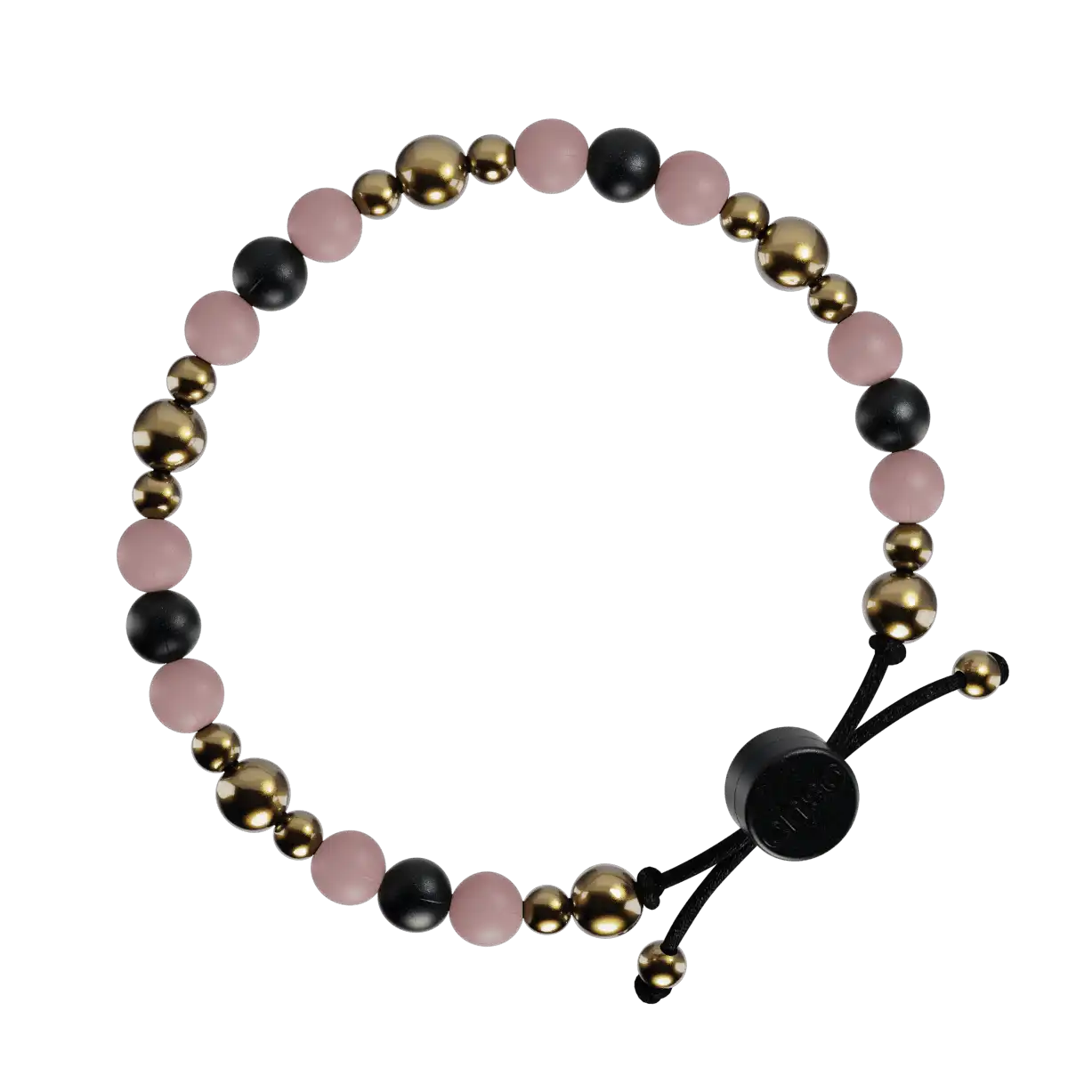 Slider Bracelet - Pink Sand, Black Pearl & Gold