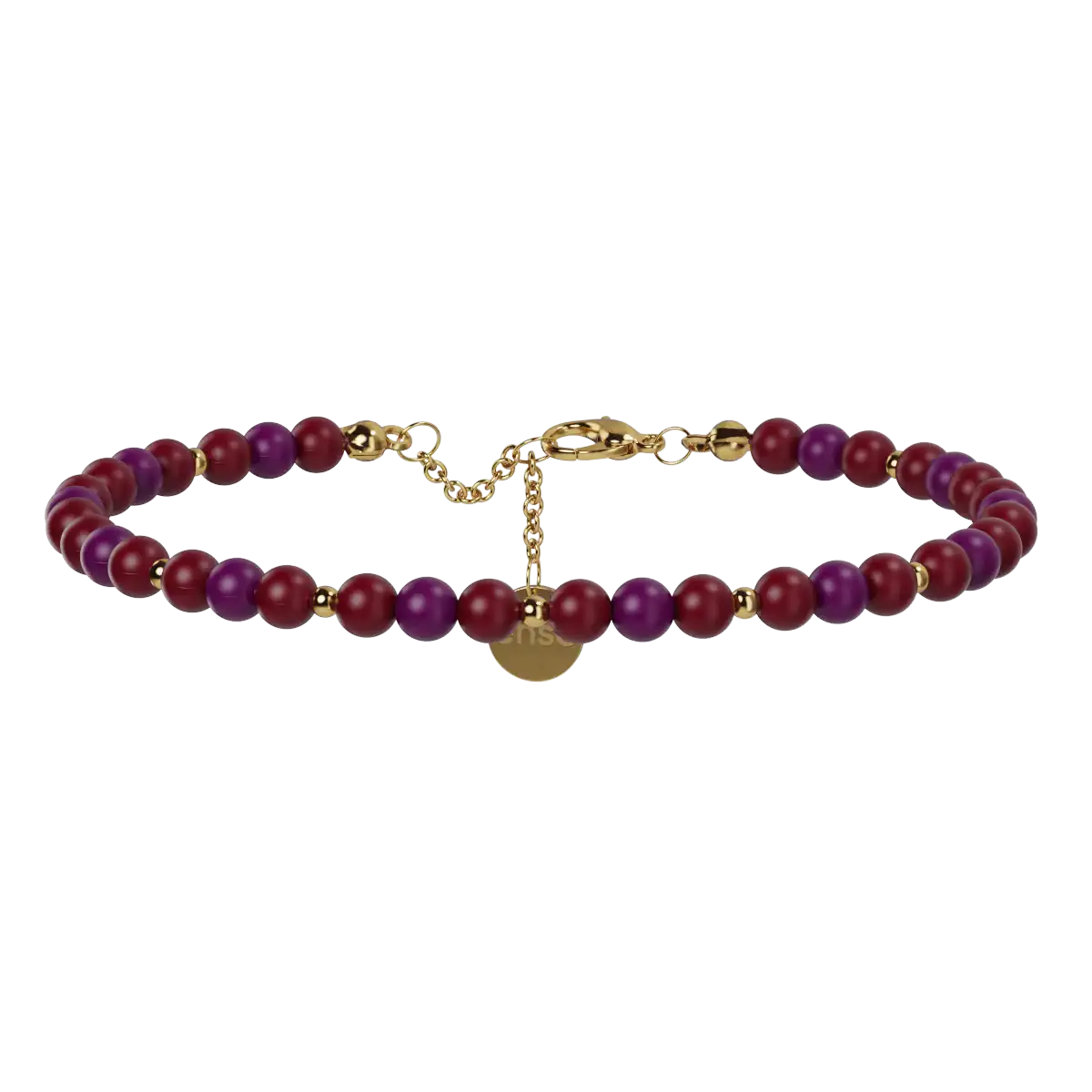 Beaded Bracelet - Plum, Burgundy & Gold