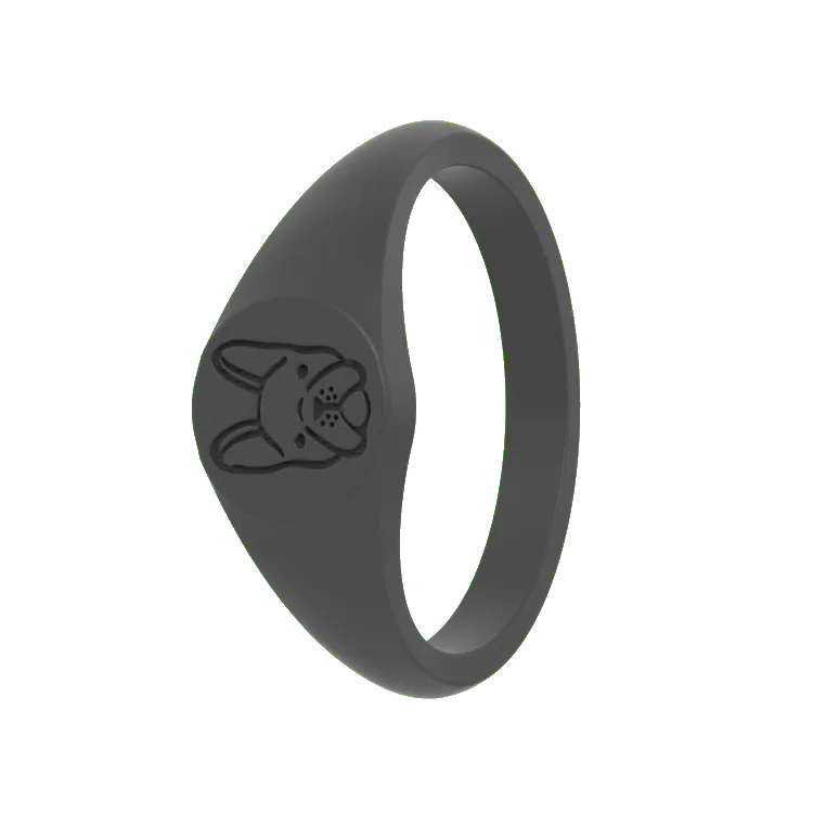 Frenchie Small Signet Ring
