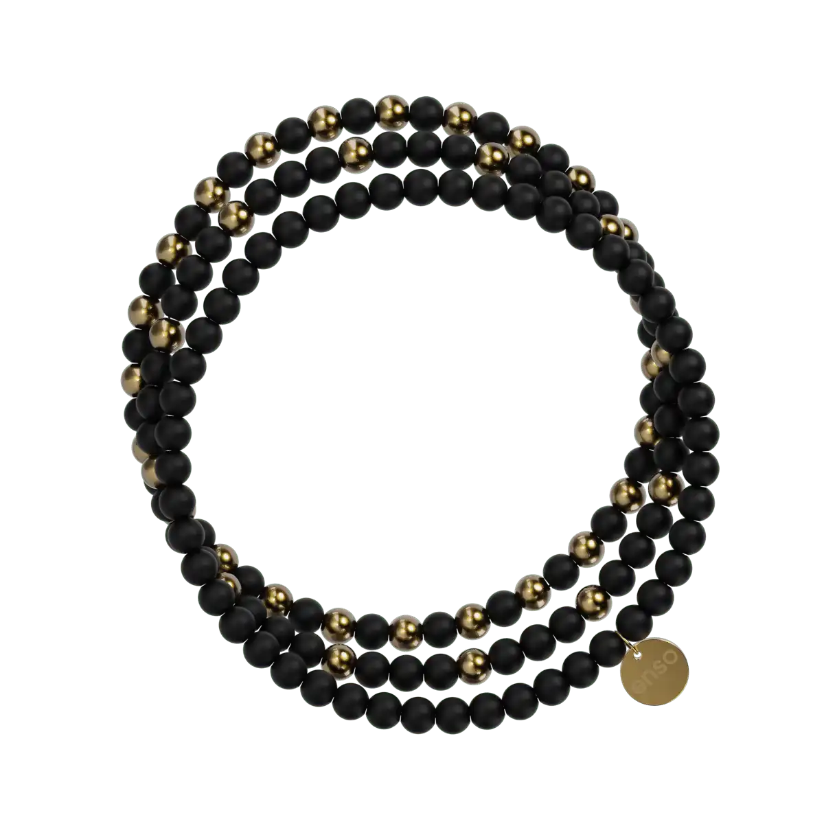 Beaded Stretch Bracelet Stack - Black