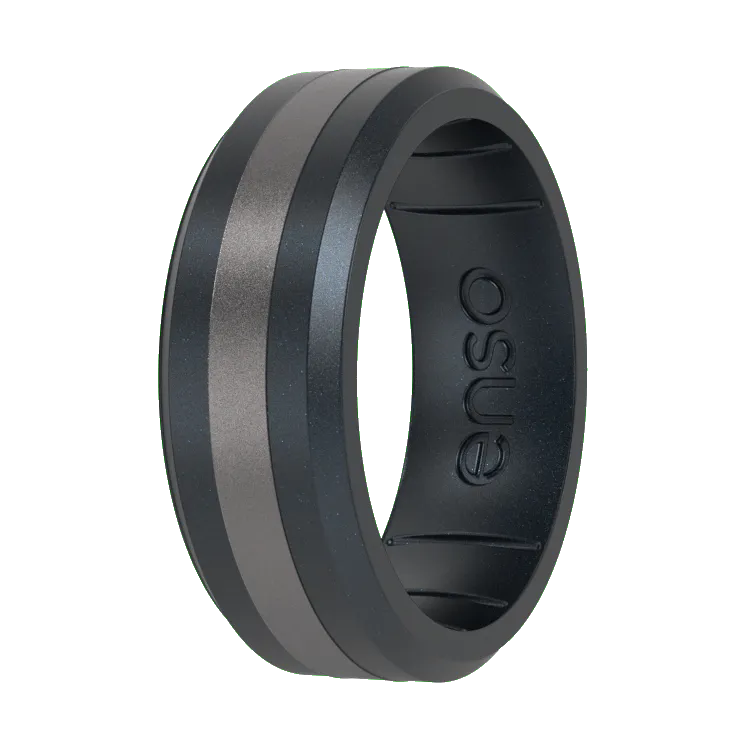 Axis Ring - Black Pearl & Platinum
