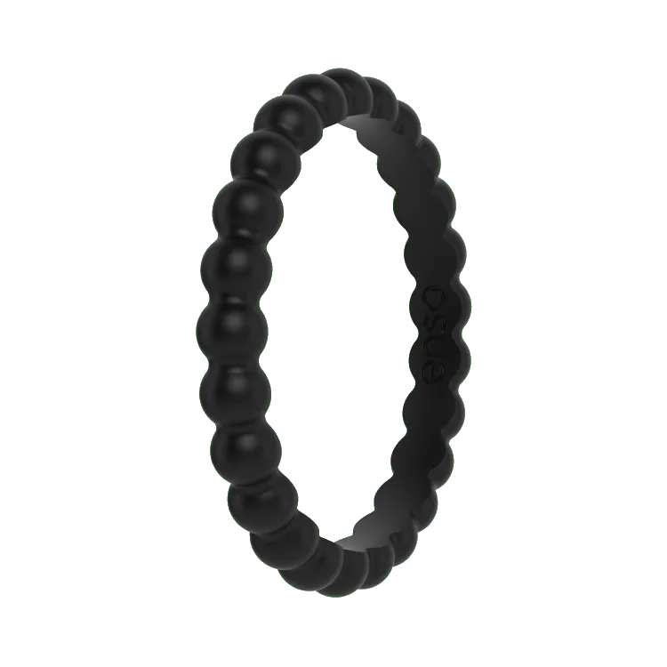 Beaded Ring - Obsidian