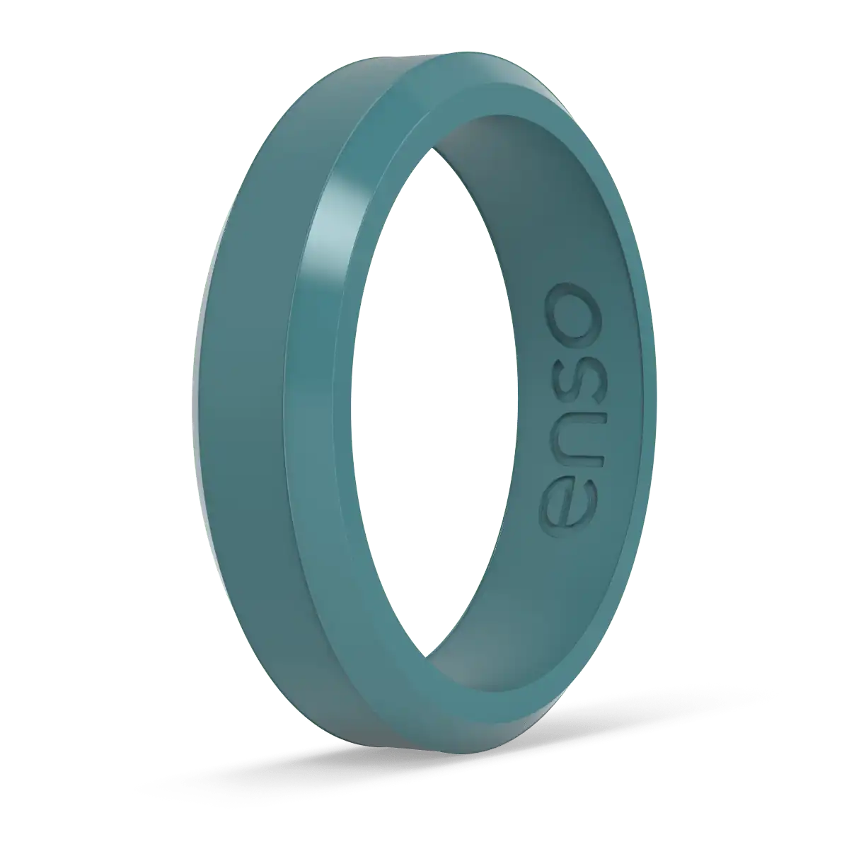 Thin Bevel Ring - Teal
