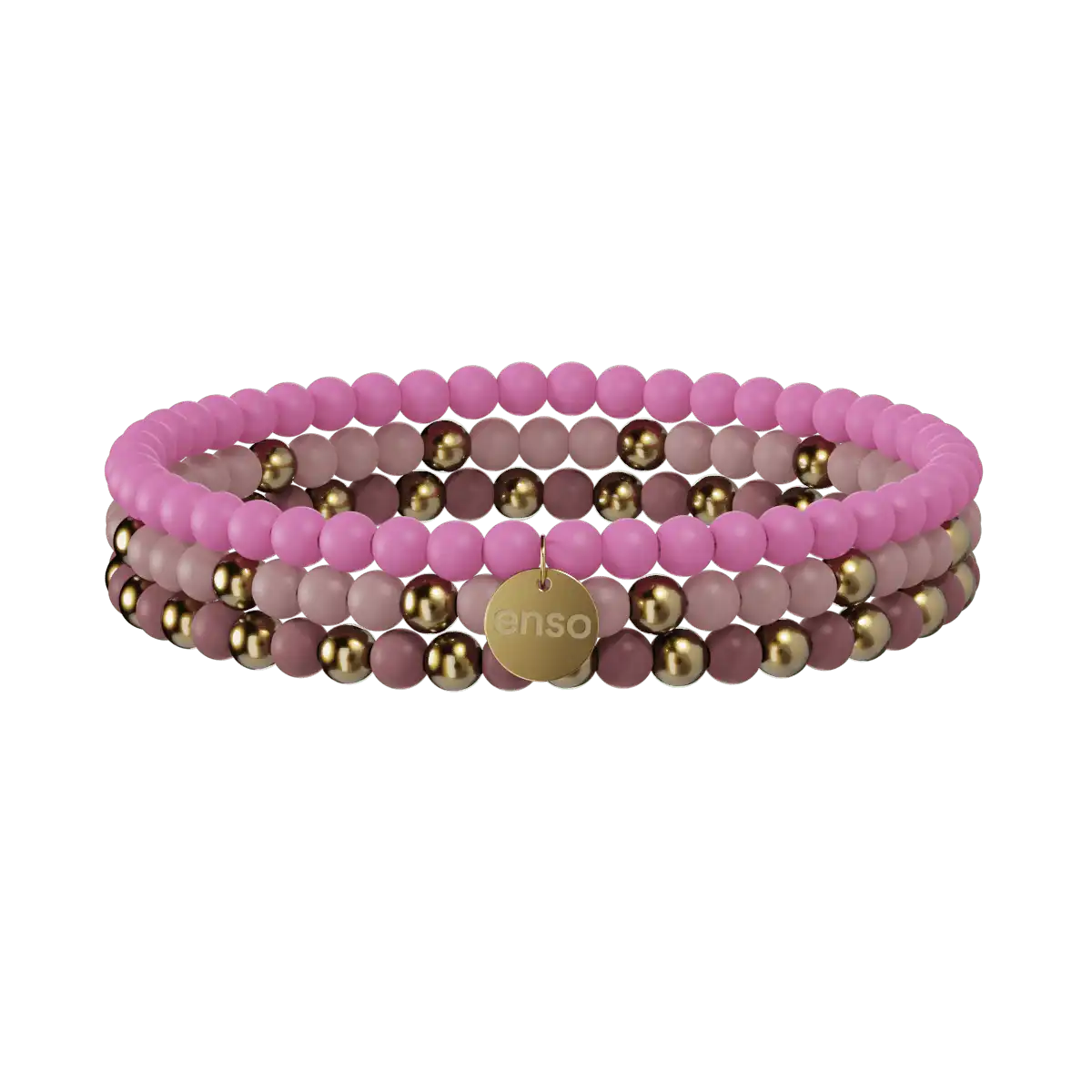 Beaded Stretch Bracelet Stack - Pink