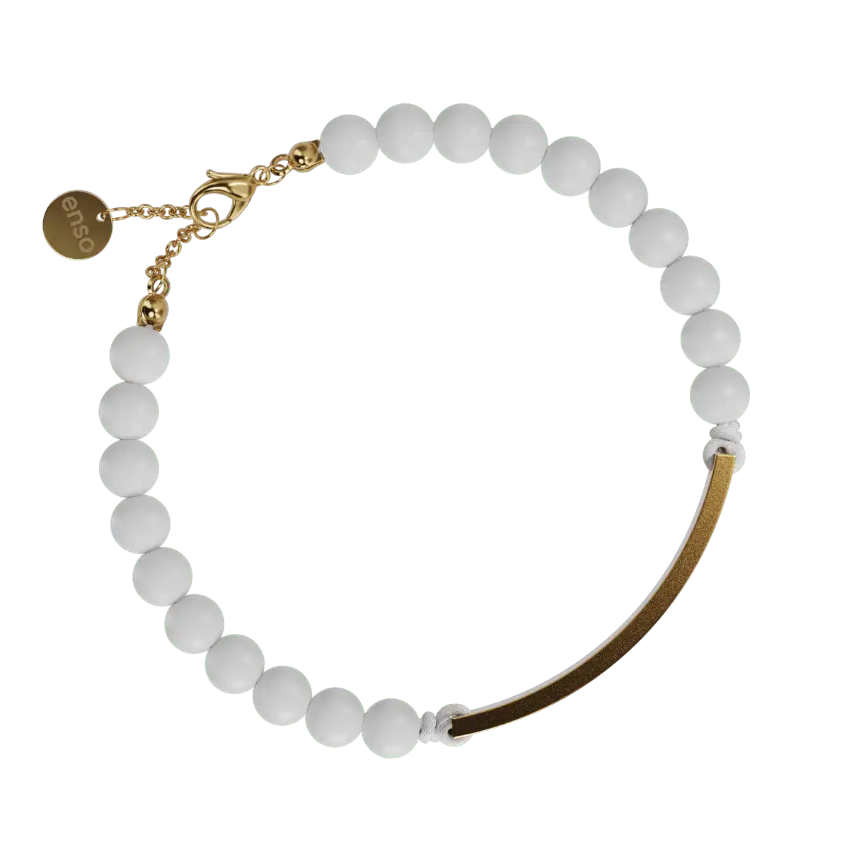 Engravable Bar Bracelet - White & Gold