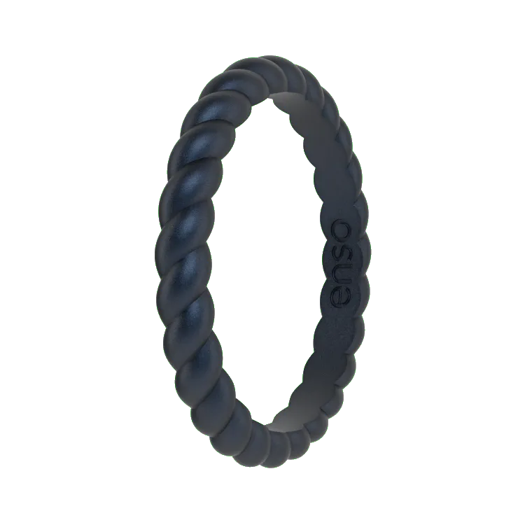 Braided Ring - Metallic Deep Navy