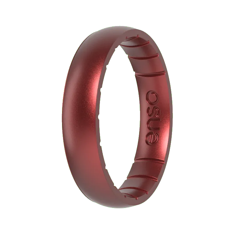 Thin Birthstone Ring - Garnet