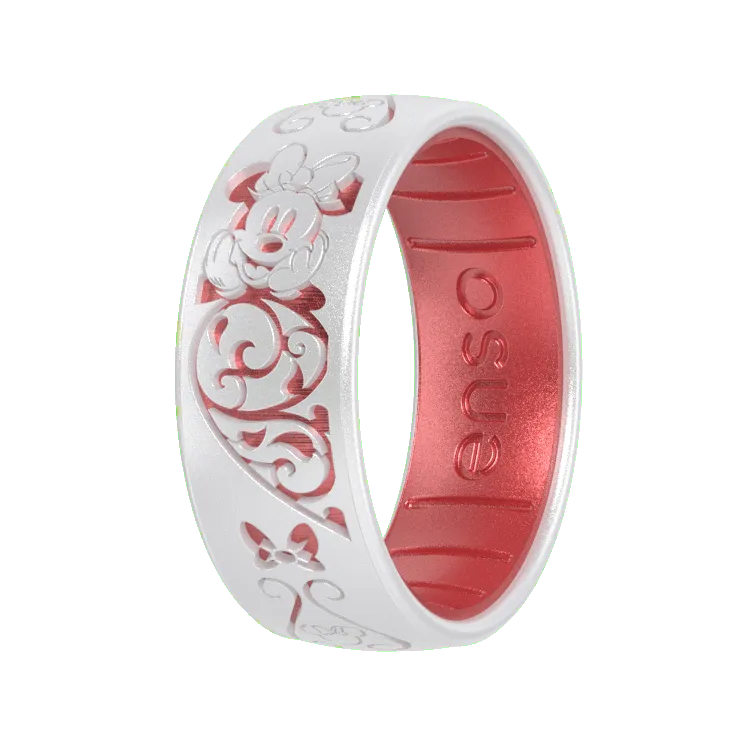 Minnie Mouse Flourish Heart Disney Ring - Pearl