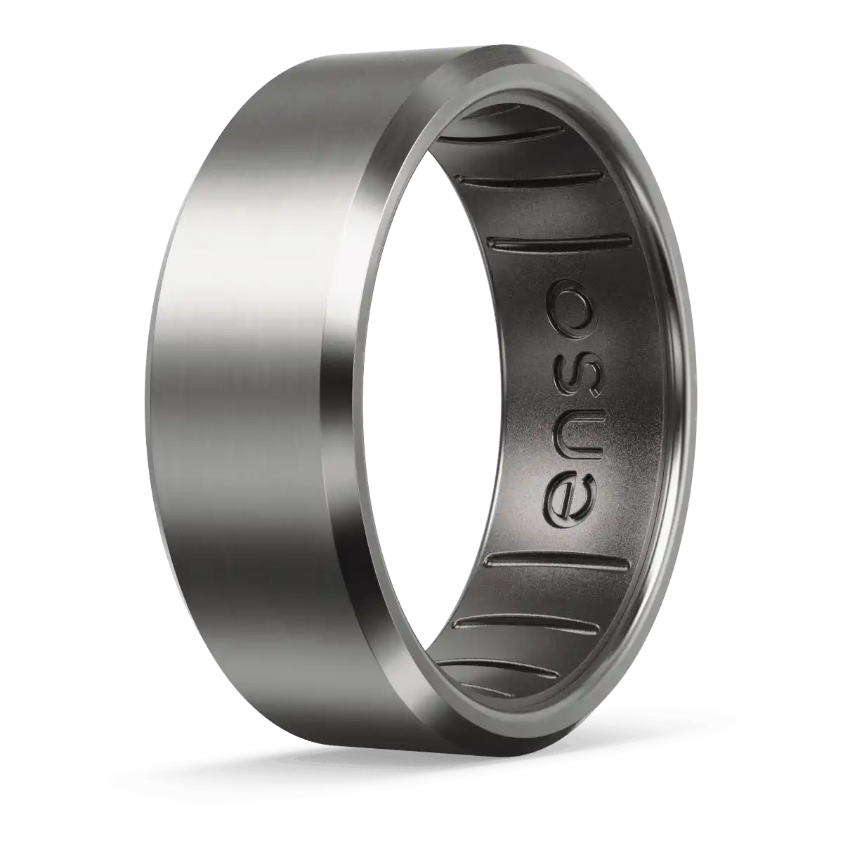 Bevel Metal Hybrid Ring - Titanium