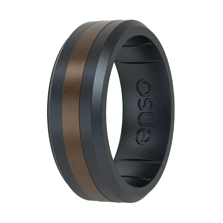 Axis Ring - Black Pearl & Meteorite