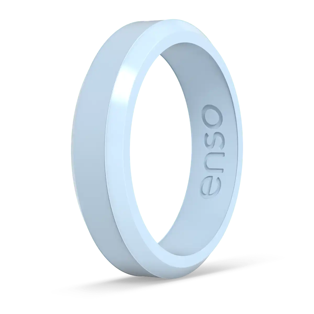 Thin Bevel Ring - Sky Blue