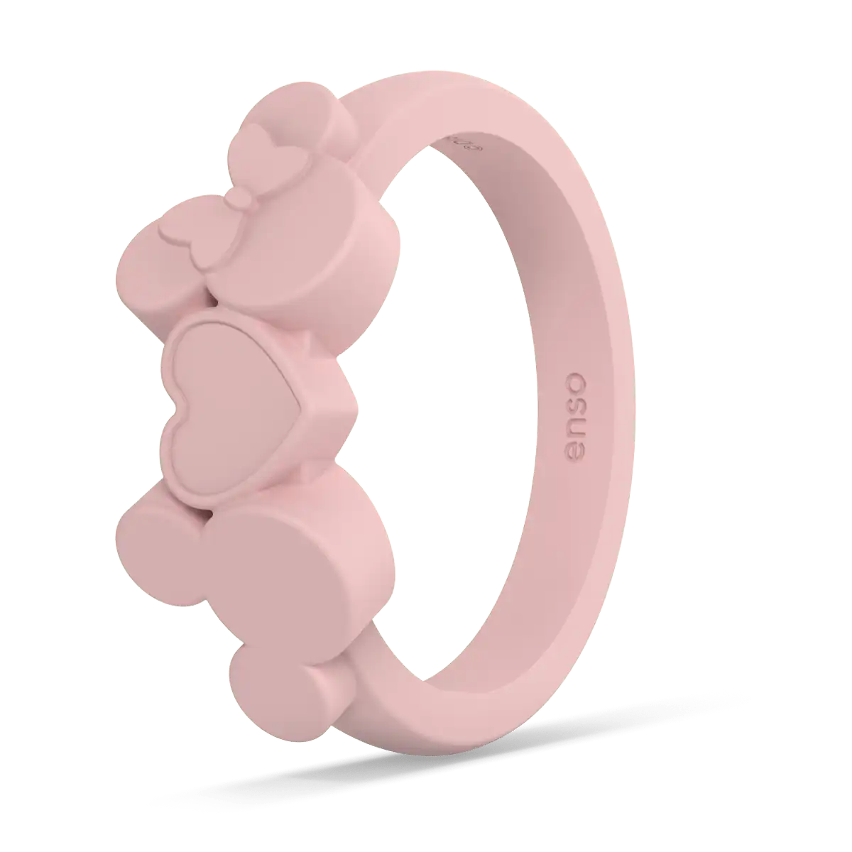 Mickey Mouse & Minnie Mouse Love Heart Disney Ring - Blush Pink