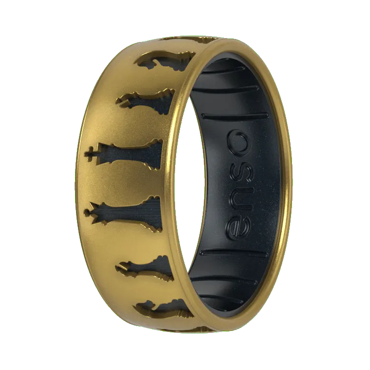Chess Ring - Antique Gold