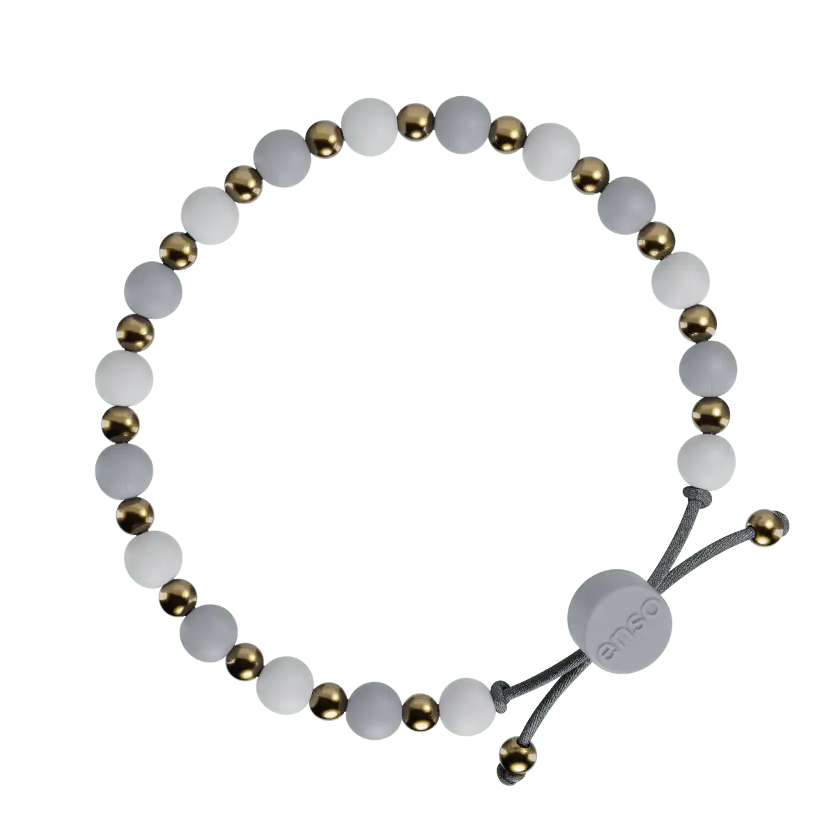 Slider Bracelet - White, Misty Gray & Gold