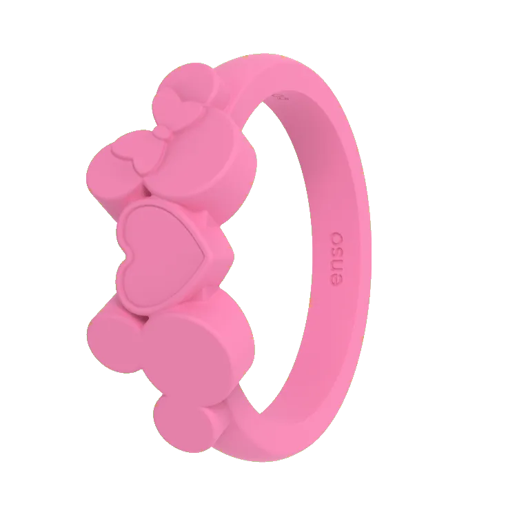 Mickey Mouse & Minnie Mouse Love Heart Disney Ring - Blossom