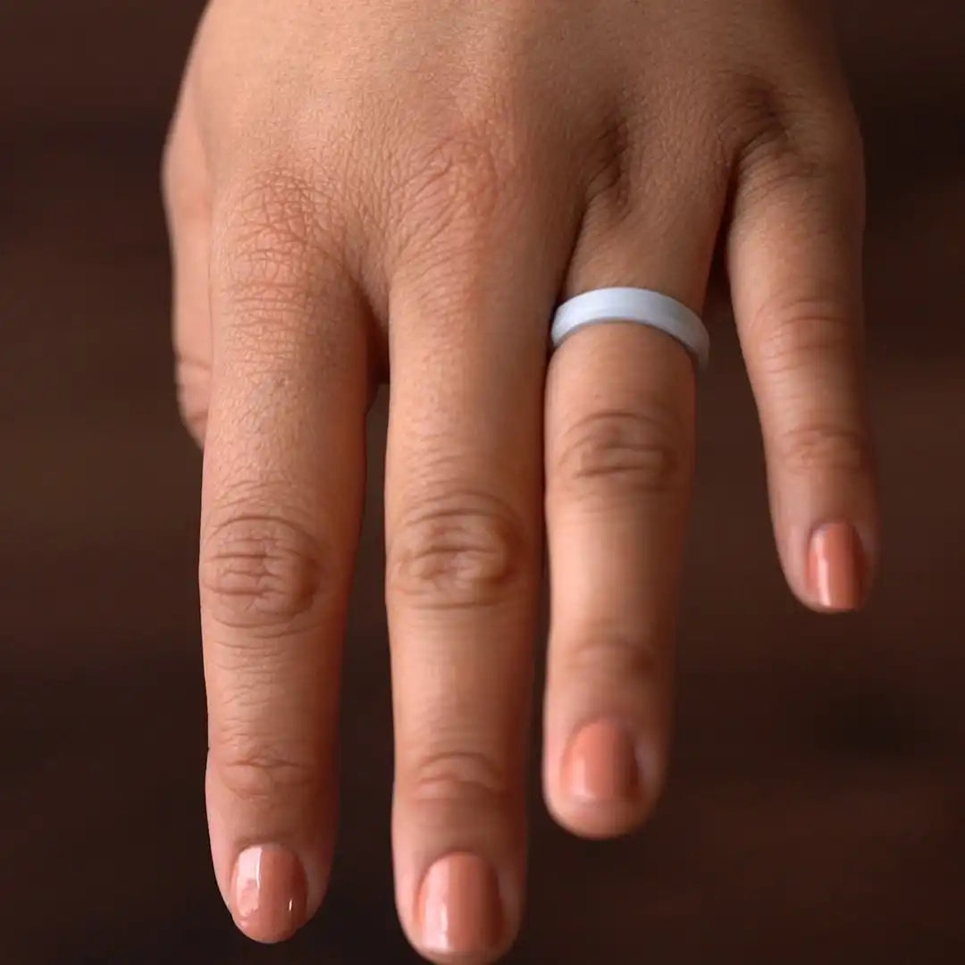 Thin Bevel Ring - Misty Gray