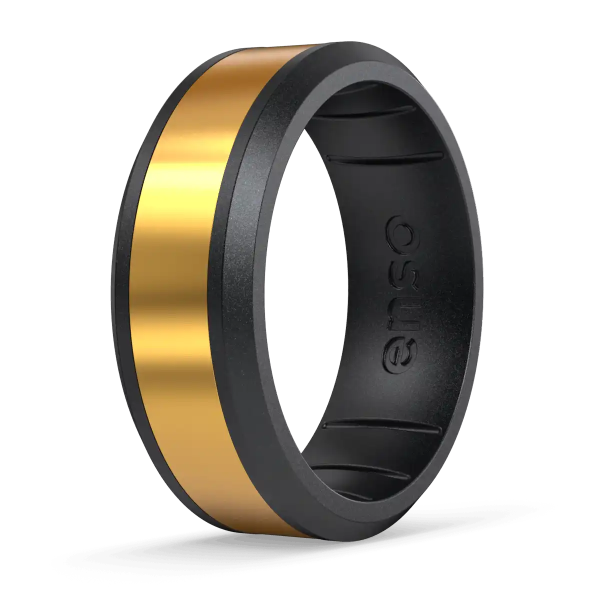Axis Hybrid Ring - Brilliant Black & 18K Gold Plated Titanium