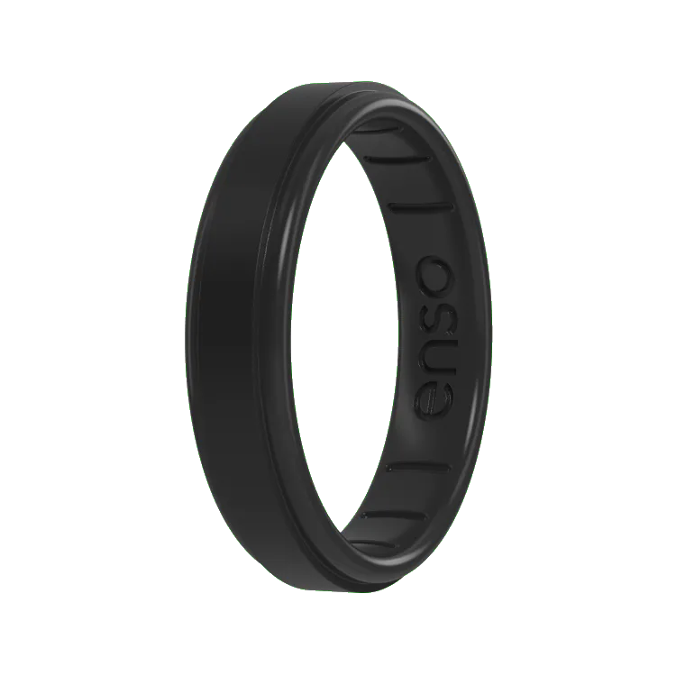 Thin Rise Ring - Obsidian