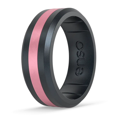 Axis Cancer Awareness Ring - Black Pearl & Pink Diamond