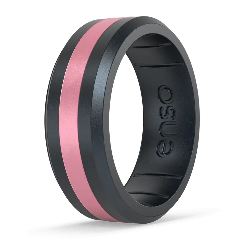 Axis Cancer Awareness Ring - Black Pearl & Pink Diamond