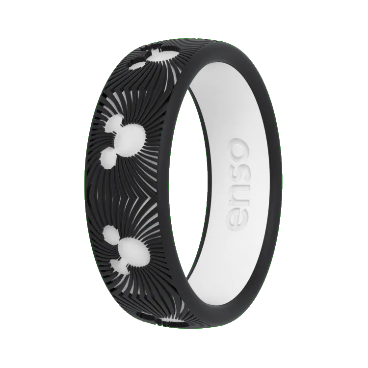 Mickey Mouse Op Art Disney Ring - Obsidian
