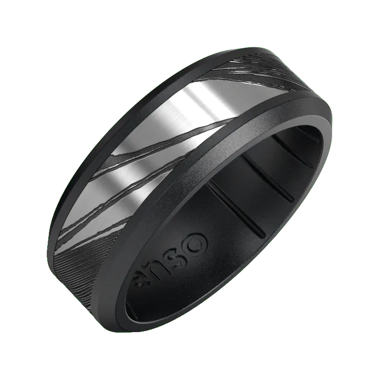 Axis Hybrid Ring - Brilliant Black & Damascus