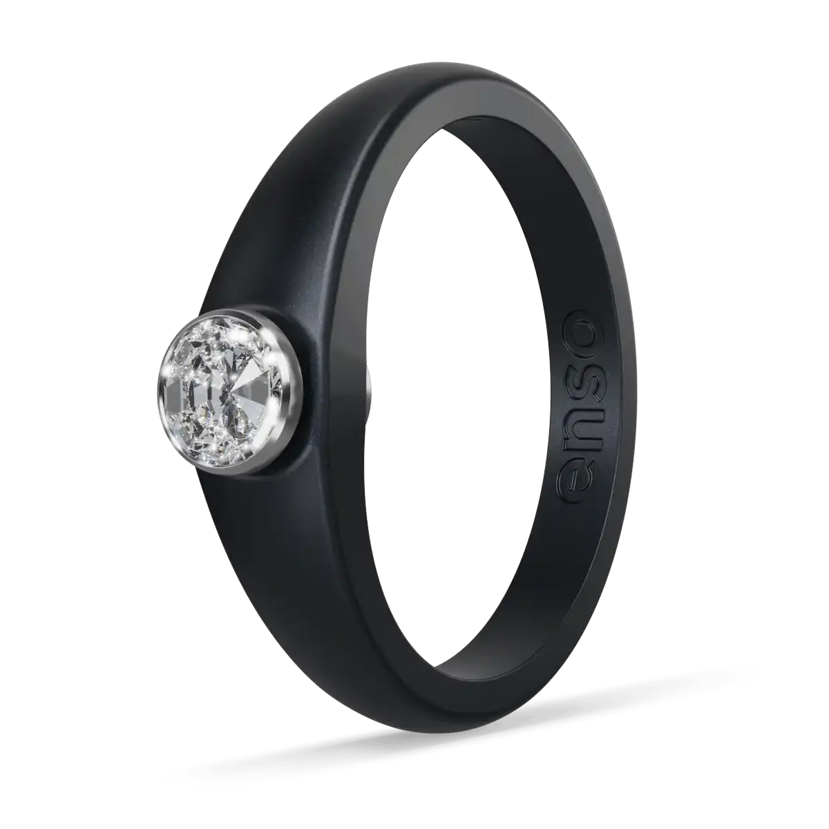 Gemstone Ring - Brilliant Black & Silver
