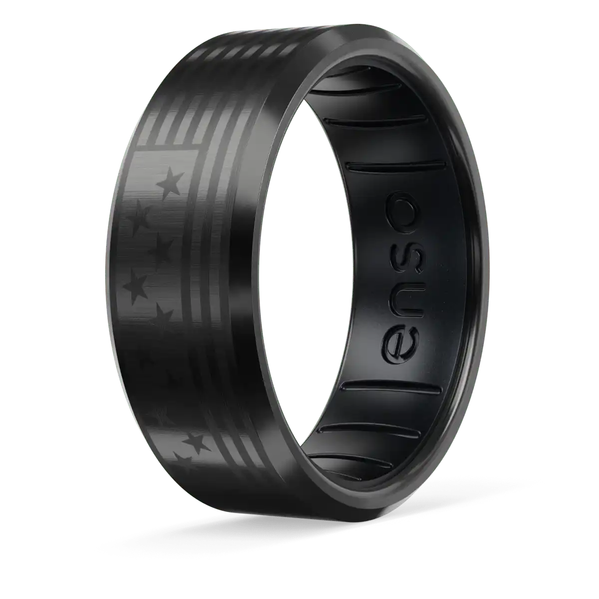 American Flag Metal Hybrid Ring - Black Zirconium