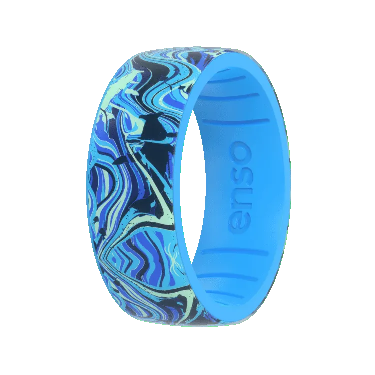 Water Connects All Things Avatar Ring - Aqua Blue