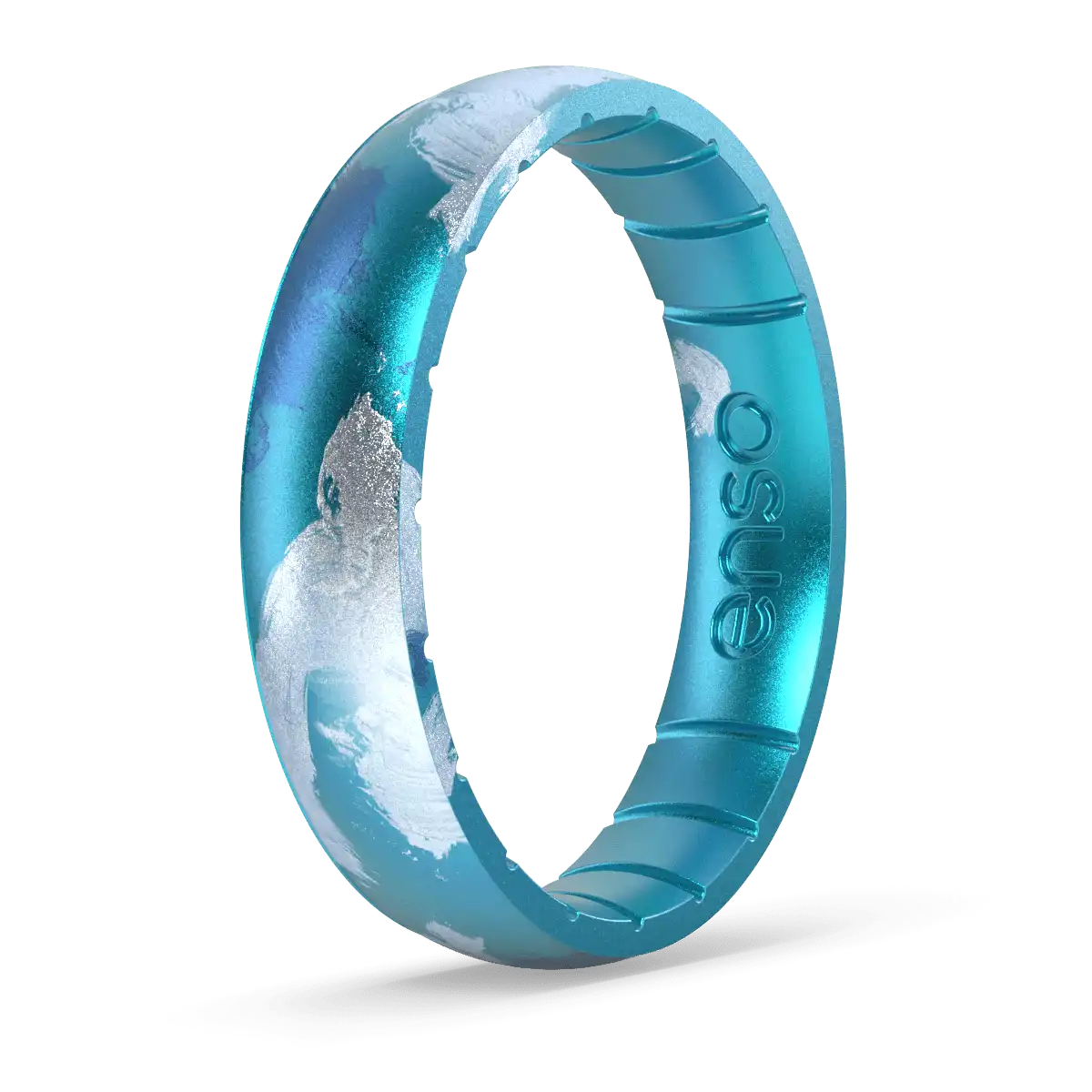 Thin Handcrafted Ring - Deep Sea