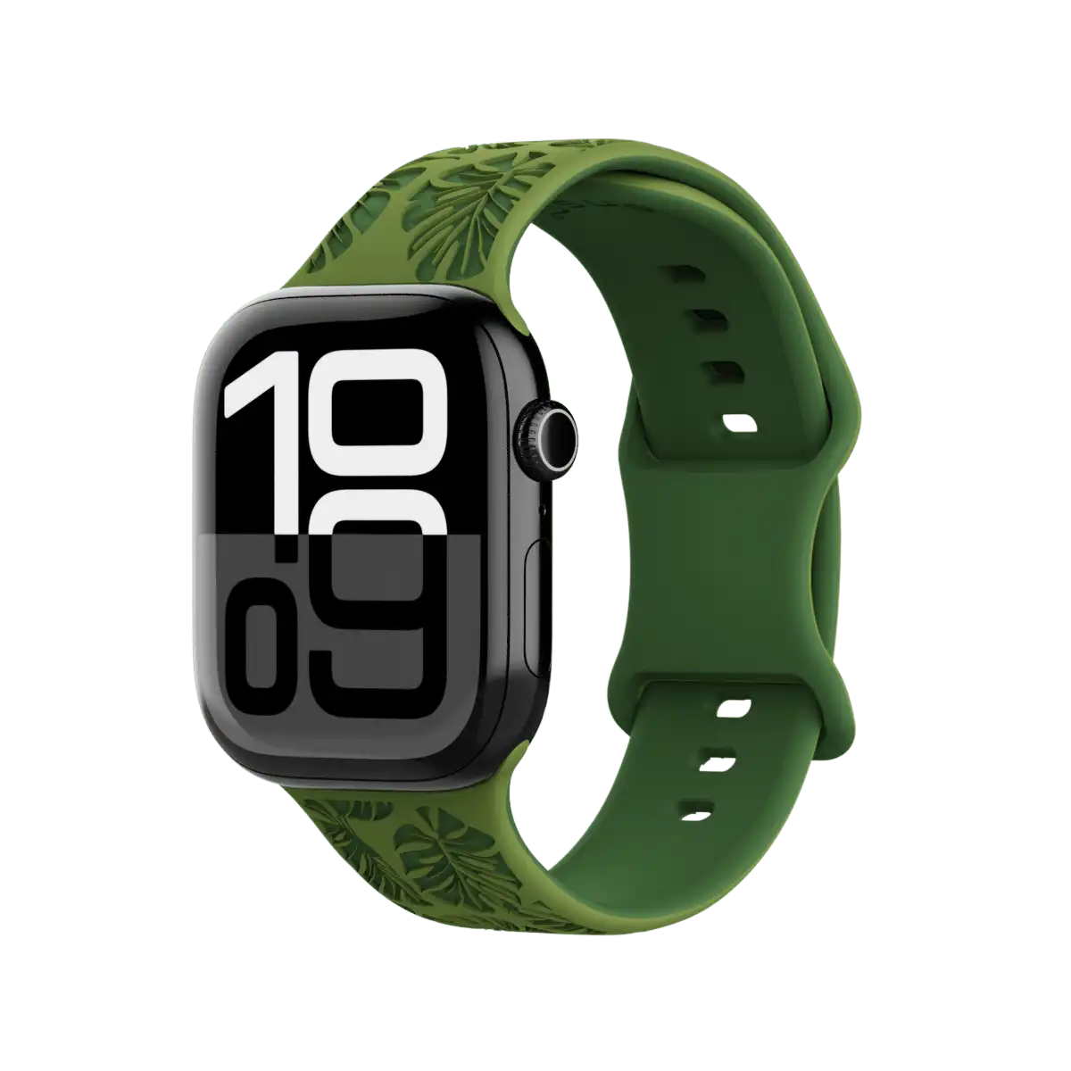 Silicone Sport Apple Watch Band - Monstera Leaf