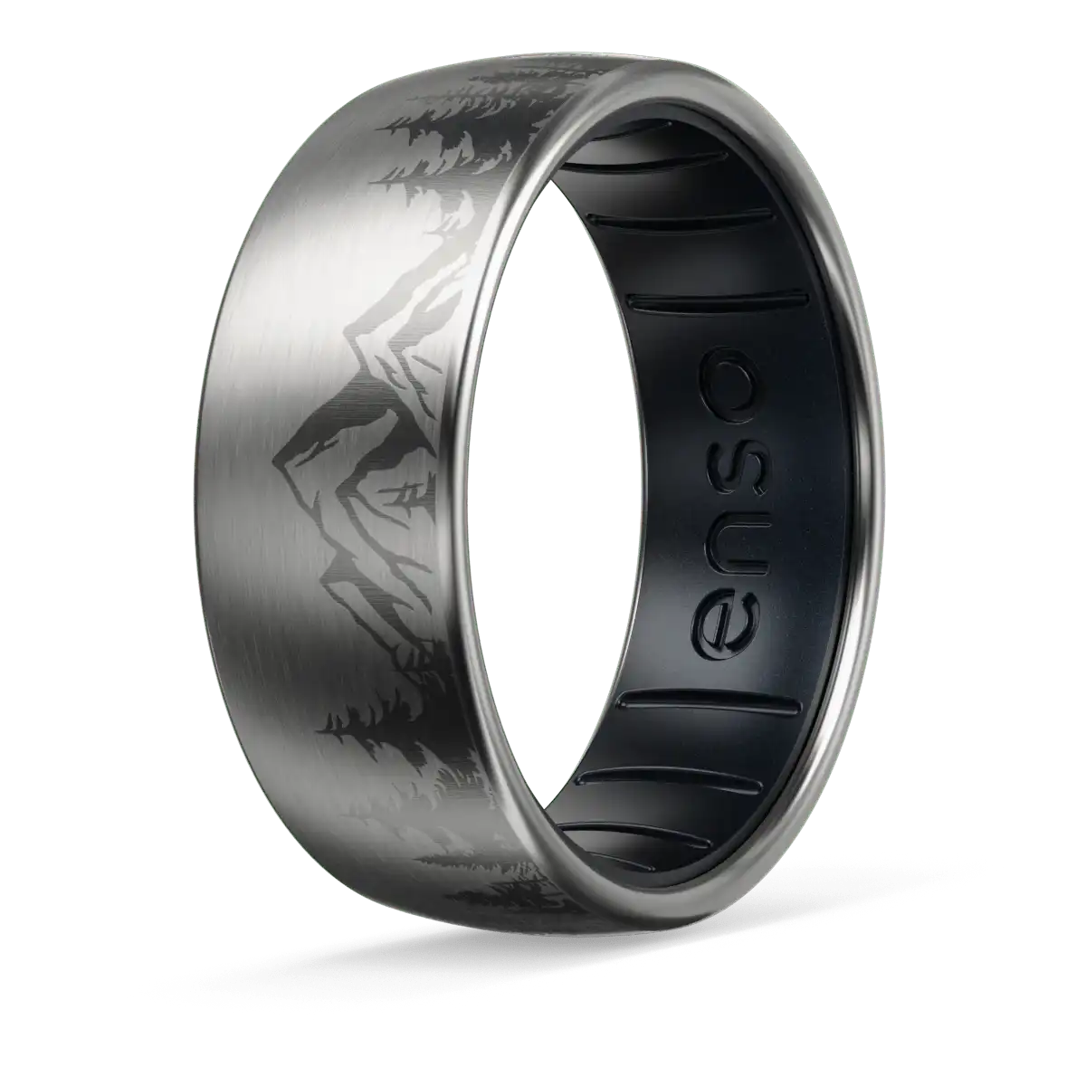 Peak Metal Hybrid Ring - Titanium & Black Pearl