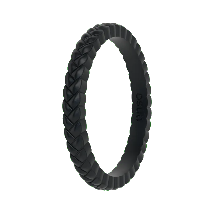 Weave Ring - Metallic Black