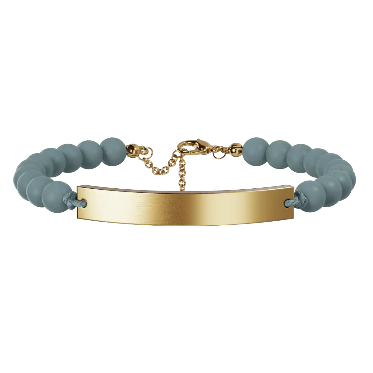 Engravable Bar Bracelet - Lagoon & Gold