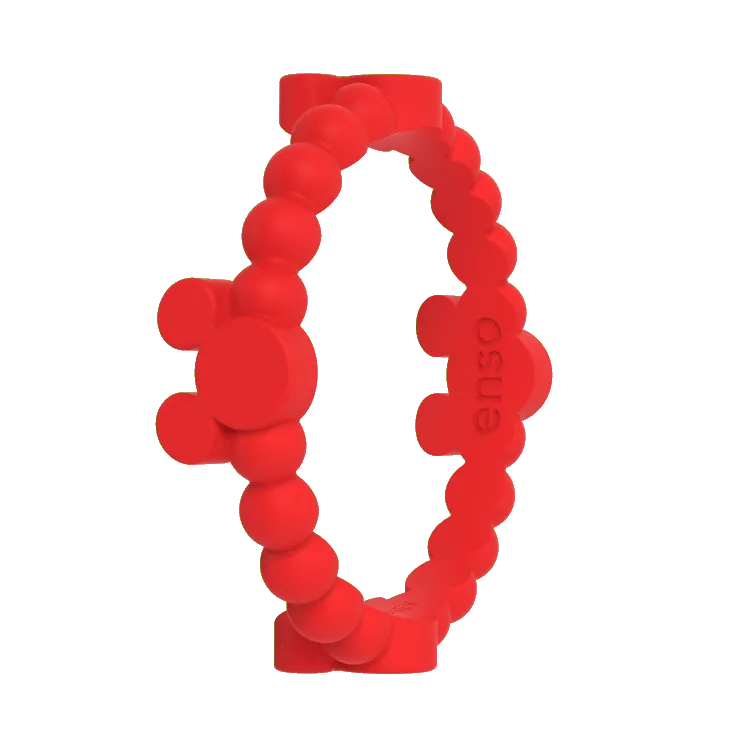 Mickey Mouse Beaded Disney Ring - Bright Red