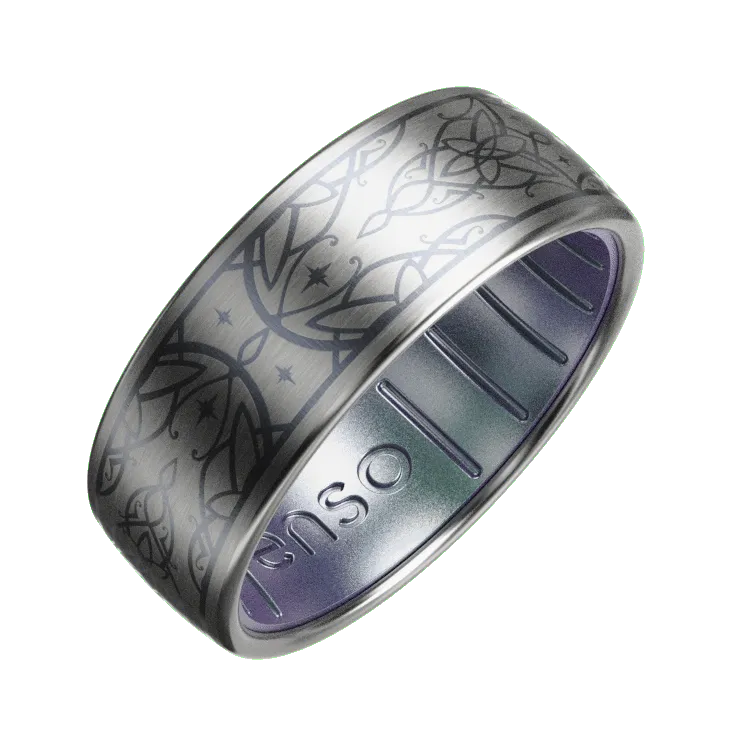 Arwen's Evenstar The Lord of the Rings Metal Hybrid Ring - Icy Silver