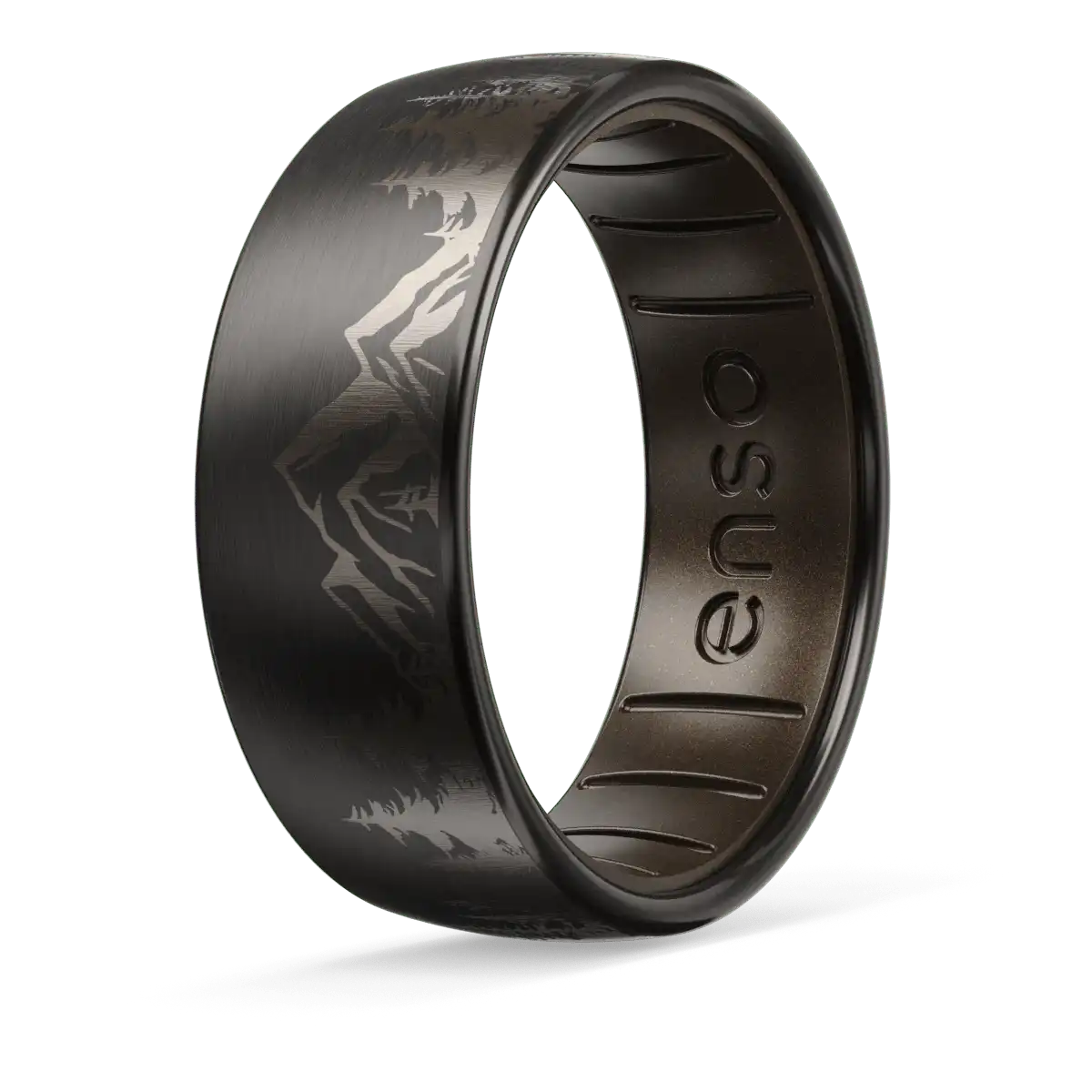 Peak Metal Hybrid Ring - Black Zirconium & Meteorite