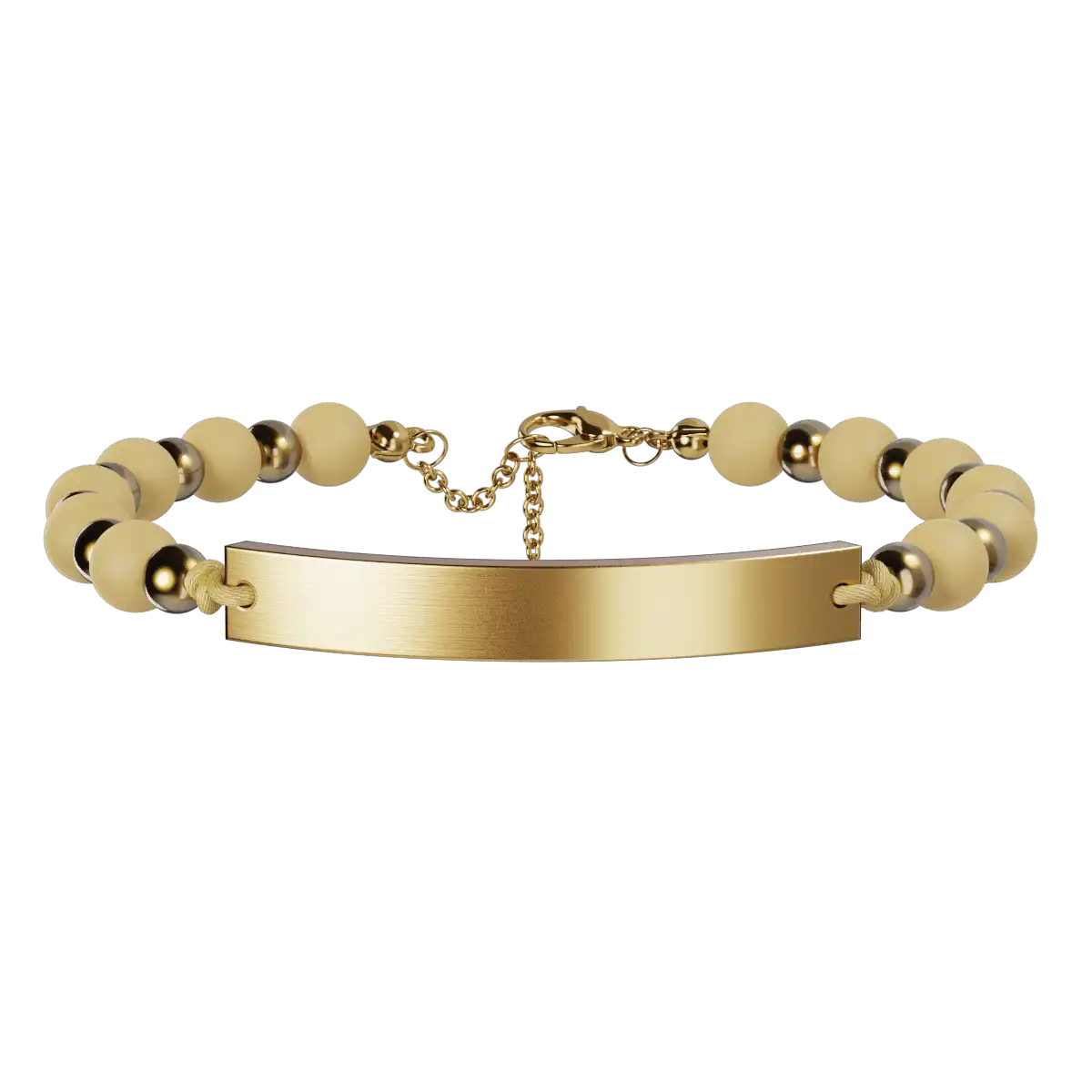 Engravable Bar Bracelet - Sandstone & Gold