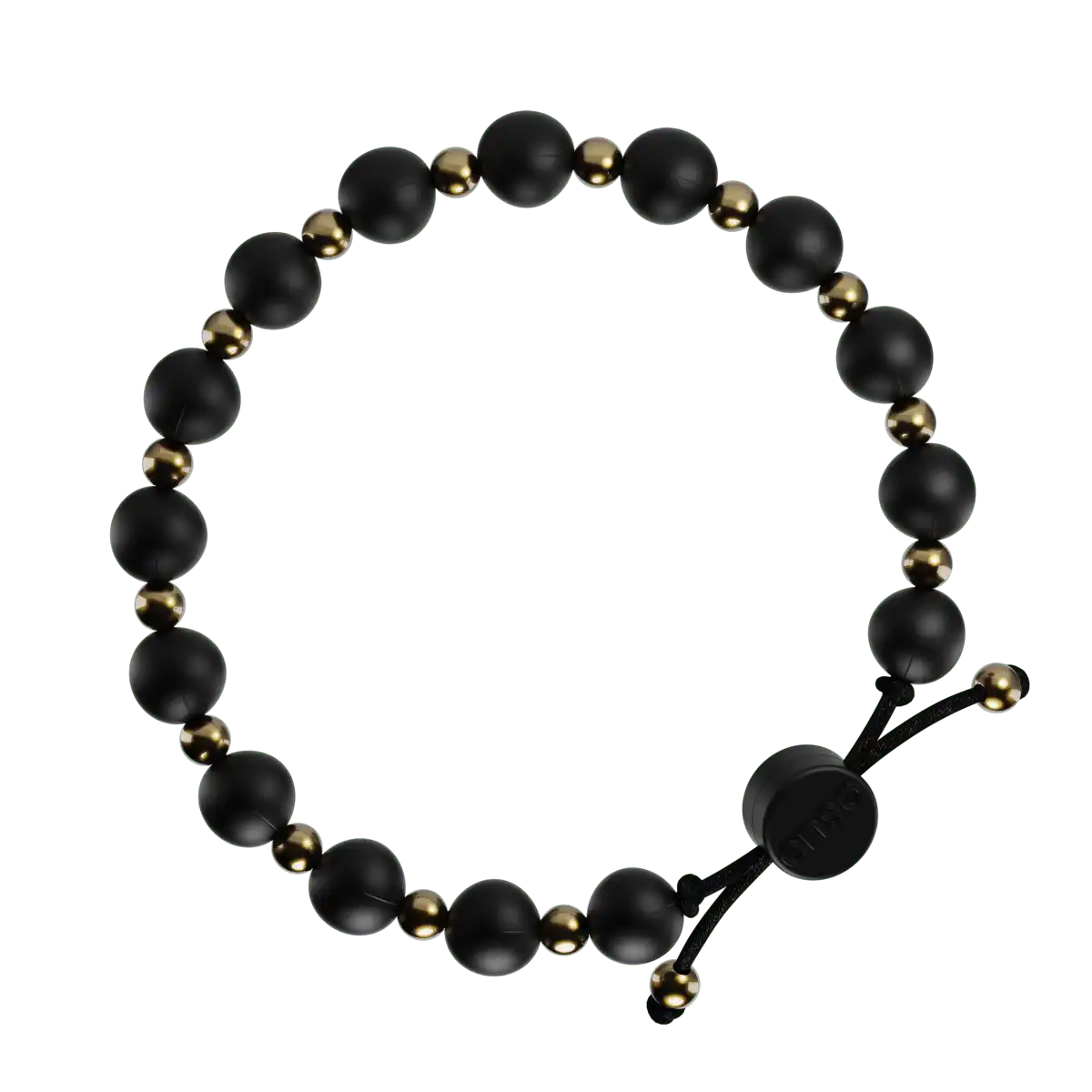 Slider Bracelet - Obsidian & Gold
